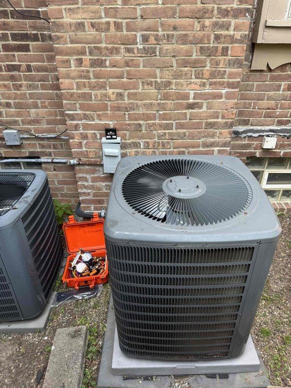 Responded to no cooling complaint for upstairs zone. Inspected Unico CX high-velocity air conditioning system serving second floor. Evaluated outdoor condensing unit and attic-mounted air handler with associated ductwork. Determined retrofit Unico CX equipment requires specialized parts currently on backorder. System remains non-operational pending availability of necessary components for repair.
