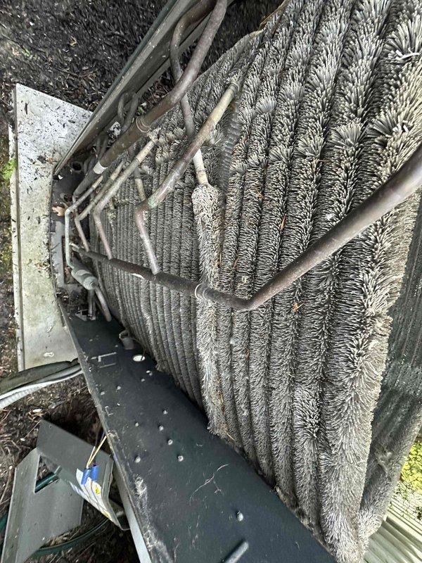 Replaced failed contactor and weak capacitor on HVAC system to restore proper compressor operation. Performed complete system cleaning on both indoor and outdoor units, removing accumulated dust and debris from evaporator coil, condenser coil, and all accessible components to improve efficiency and airflow.