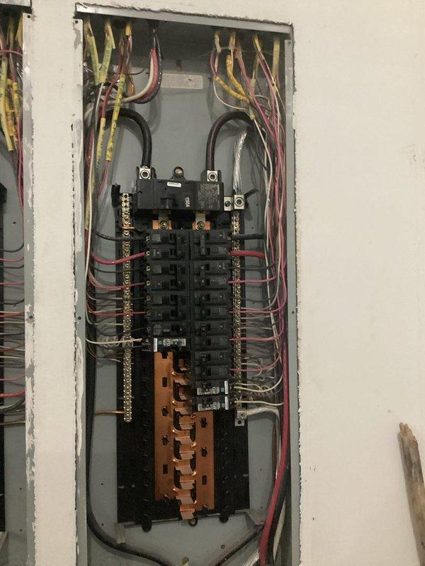 Completed electrical inspection of main service panel and associated junction box. Documented existing conditions including circuit breaker configuration, wire routing, grounding connections, and junction box terminations. All components photographed for record-keeping purposes.