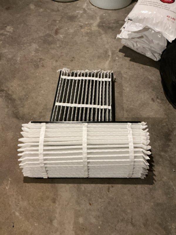 Completed scheduled cooling maintenance on two HVAC systems as part of ongoing preventive maintenance program. Performed comprehensive inspection of both units, including examination of Honeywell Equipment Interface Modules (EIM) for Zone 2 system located in attic space. Verified proper operation of control modules and wiring connections. Replaced heavily soiled air filters on both systems with new high-efficiency pleated filters to restore proper airflow and system performance. Documented equipment conditions through photographs for maintenance records. Both cooling systems tested and confirmed operational following service completion.