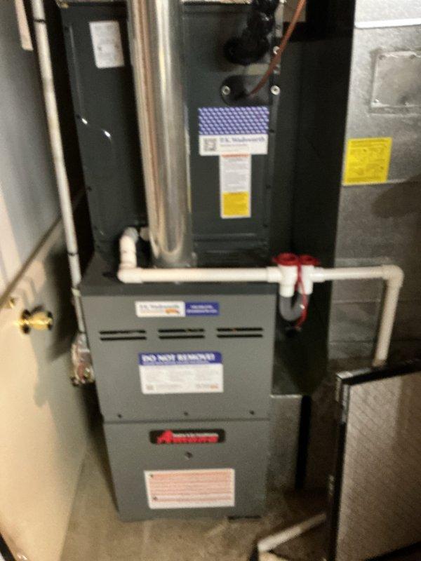 Responded to no cooling call and diagnosed non-operational outdoor condenser unit on residential Amana split system. Troubleshot electrical circuit and repaired faulty connection, restoring power to condenser unit and verifying proper compressor and fan motor operation. System tested and confirmed cooling normally with proper refrigerant pressures and airflow.