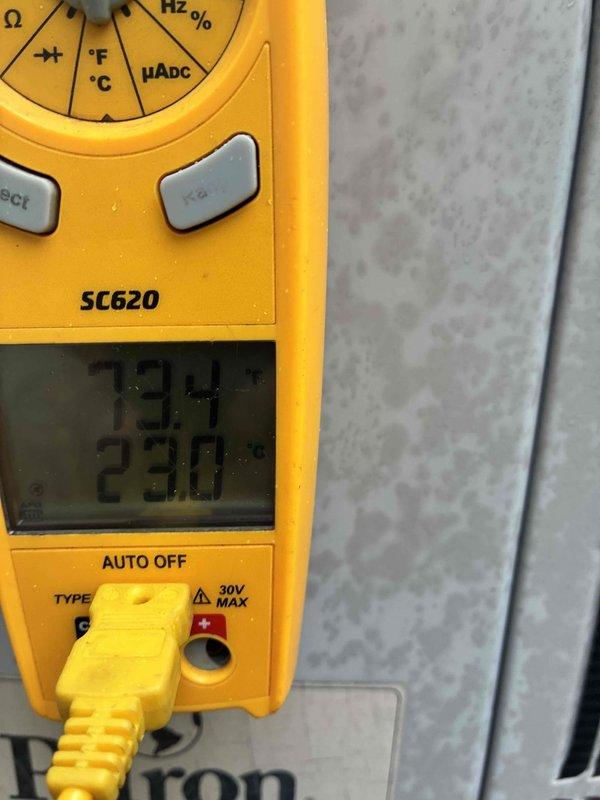 Completed preventive maintenance on two HVAC cooling systems. Performed standard diagnostic testing including voltage measurements and refrigerant system readings on R-410A equipment, verifying proper electrical operation and system performance parameters.