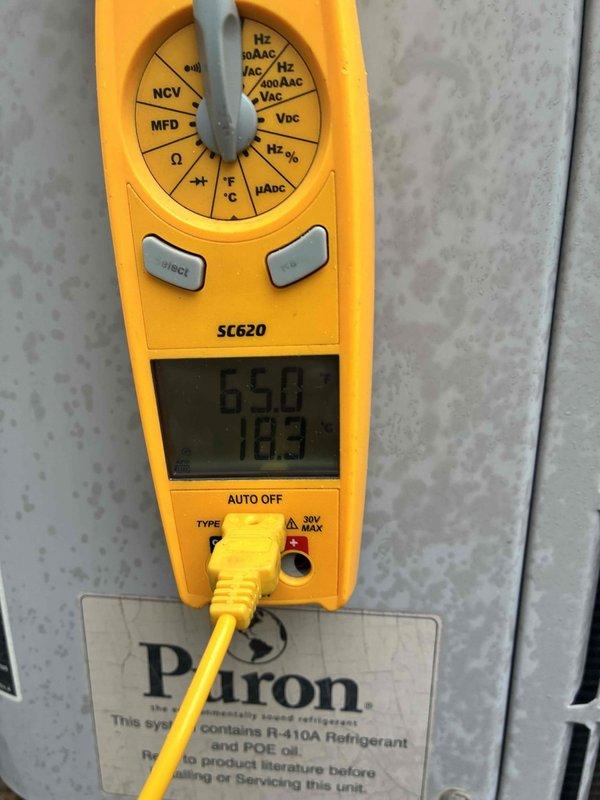 Completed preventive maintenance on two HVAC cooling systems. Performed standard diagnostic testing including voltage measurements and refrigerant system readings on R-410A equipment, verifying proper electrical operation and system performance parameters.