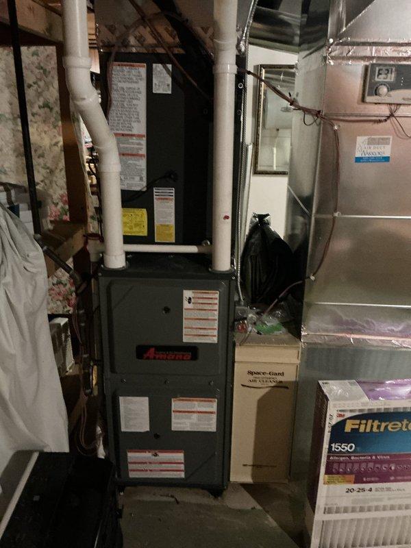 Completed scheduled cooling system maintenance on residential HVAC system including Amana furnace and outdoor condensing unit. Performed comprehensive inspection of all components, verified proper refrigerant levels, checked electrical connections, cleaned condenser coils, and confirmed system operation. All equipment found to be functioning within normal parameters with no issues identified.