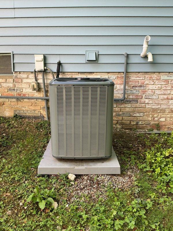 Completed scheduled cooling system maintenance on residential HVAC system including Amana furnace and outdoor condensing unit. Performed comprehensive inspection of all components, verified proper refrigerant levels, checked electrical connections, cleaned condenser coils, and confirmed system operation. All equipment found to be functioning within normal parameters with no issues identified.