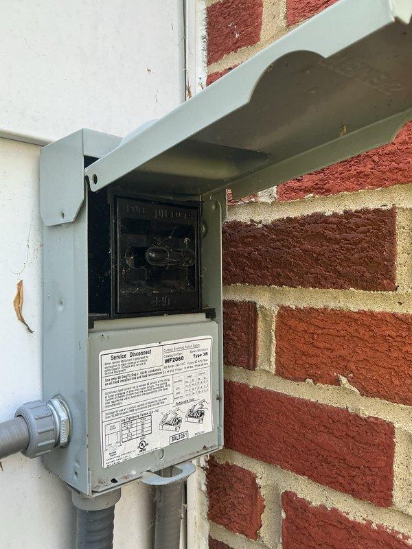 Completed scheduled cooling system maintenance as part of ongoing preventative service plan. Performed electrical diagnostics using digital multimeter to verify proper voltage and amperage readings at outdoor condensing unit, measuring 15.1V with acceptable current draw of 0.065A at disconnect. Inspected outdoor electrical disconnect box, confirmed proper operation of safety switch, and verified all internal wiring connections were secure and free from damage or corrosion.