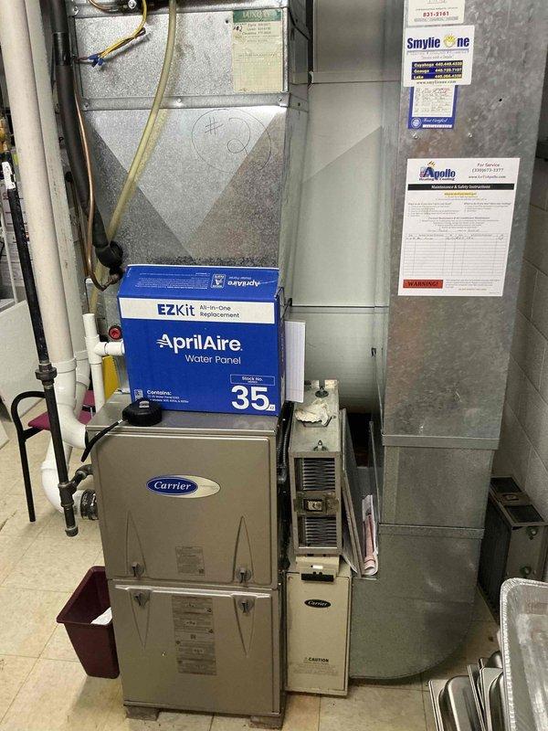 Provided three comprehensive air conditioning replacement options for existing residential HVAC system. Evaluated current Carrier furnace installation with AprilAire humidification system and associated electrical infrastructure including dual-panel breaker configuration. Documented equipment specifications, existing ductwork, and electrical service capacity to prepare detailed replacement proposals for customer consideration.