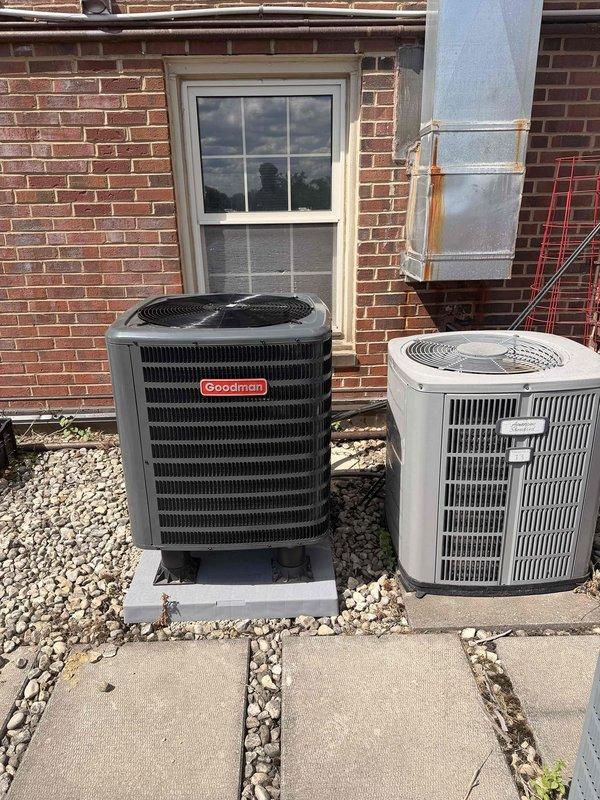 Completed installation of Unico air handler system with coil for heat pump application. Wired control terminal block with proper 24V connections and verified all electrical terminations at the unit. Installed exterior condenser units on concrete pad with proper refrigerant line connections and confirmed system operational with service financing approval.