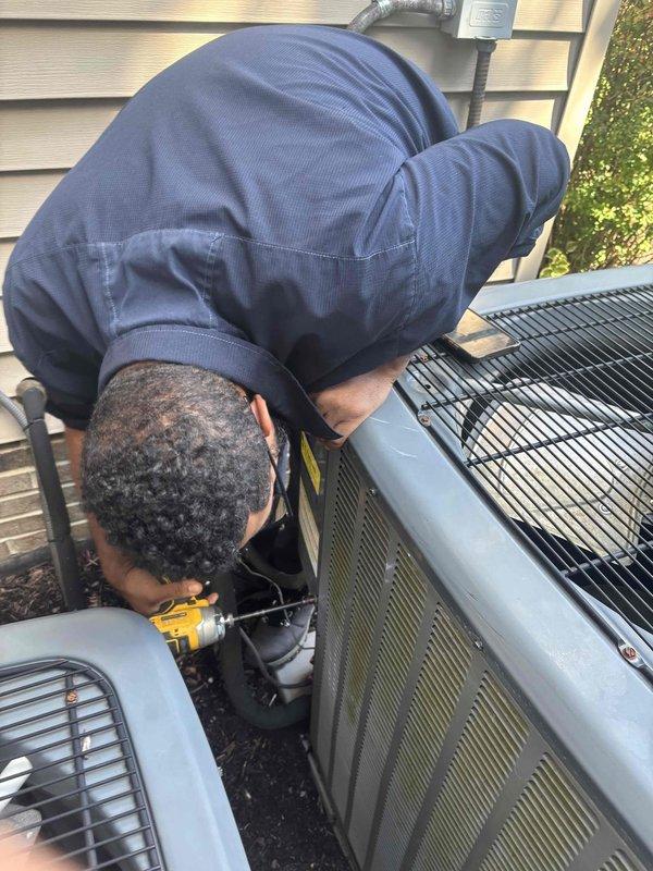 Responded to no-cooling complaint on residential air conditioning system. Upon arrival, confirmed condenser unit would not operate. Performed system diagnostics and identified refrigerant leak in evaporator coil. System was completely depleted of refrigerant charge. Conducted thorough leak detection procedures to locate and verify leak source in coil assembly. Documented findings with photographic evidence showing condenser unit and equipment positioning. Due to severity of coil leak and complete loss of refrigerant, recommended coil replacement. Collected refrigerant recovery fee as required by EPA regulations. Senior technician consultation was requested to verify diagnostic findings and provide customer with repair options and recommendations for system restoration.