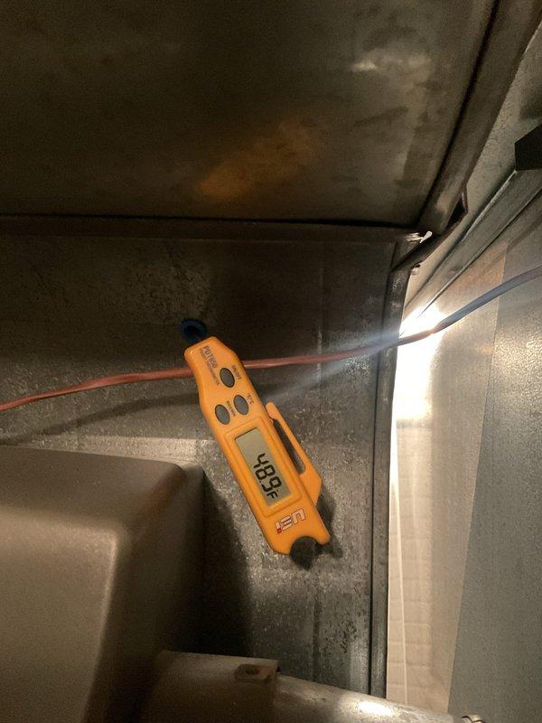 Completed comprehensive cooling system maintenance inspection and testing. Performed standard preventive maintenance procedures including system diagnostics using digital testing equipment to verify refrigerant pressures and electrical performance. Customer declined recommended electrical component services at this time. All accessible components were inspected, and system operational parameters were documented for service records.