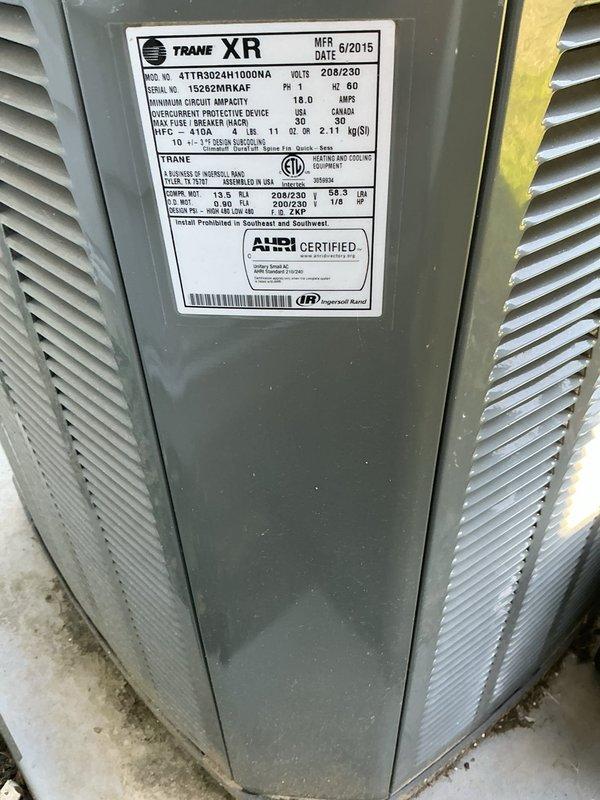 Completed scheduled cooling maintenance on Trane XR system (Model 4TTR3024H1000NA). Performed comprehensive inspection of outdoor condensing unit, verifying proper operation of compressor, capacitor, and contactor assembly. Inspected electrical connections, wiring integrity, and control components within the unit's electrical compartment. All internal components including capacitor and relay systems found in good working condition with secure connections and proper wire routing. Verified manufacturer specifications and confirmed system operational parameters are within acceptable ranges for continued reliable performance.