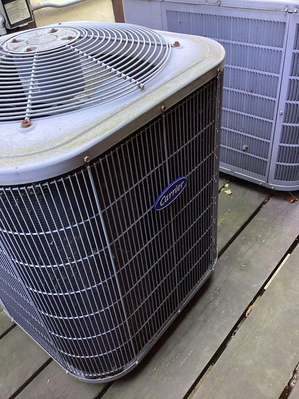 Completed comprehensive cooling maintenance on four outdoor condensing units. Performed standard preventive maintenance procedures including inspection of all compressors, fan motors, contactors, and capacitors; cleaned condenser coils; checked refrigerant levels and operating pressures; verified proper amperage draws; and tested system performance. All units operational and running within manufacturer specifications upon completion.