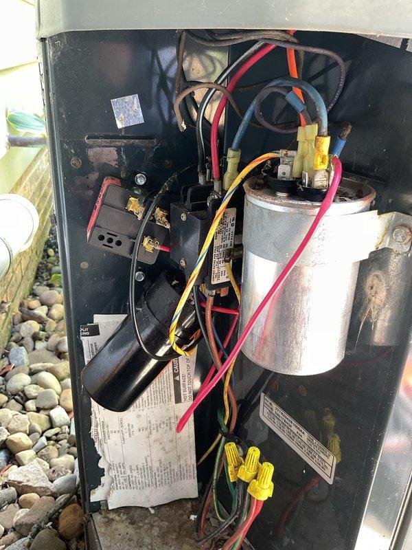 Performed routine cooling system maintenance on residential HVAC unit. Inspected electrical components including capacitor, contactor, and wiring connections within the outdoor condensing unit, verifying all connections were secure and components showed normal wear patterns. Measured and documented system temperatures and airflow readings using calibration equipment on ductwork to ensure proper system operation and efficiency.