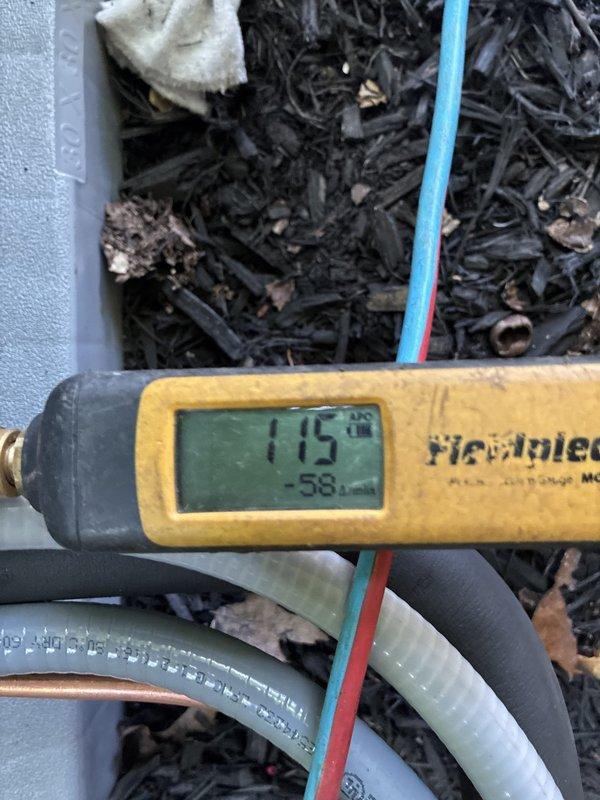 Completed installation of new 96% efficiency furnace and air conditioning system. New Amana condensing unit installed on concrete pad with proper electrical disconnect and conduit routing. System tested and verified operational with proper temperature differentials across refrigerant lines and equipment cycling correctly.