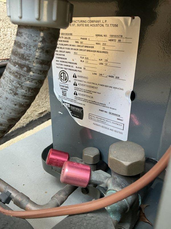 Completed comprehensive HVAC tune-up service on residential split system including both indoor and outdoor components. Performed visual inspection of basement-mounted air handler unit, verified proper operation of heating equipment, and inspected all accessible ductwork and refrigerant line connections. Inspected outdoor condensing unit, documented equipment specifications and serial number, checked electrical connections and capacitors, and verified refrigerant line insulation integrity. All components found operating within normal parameters with no immediate service needs identified.