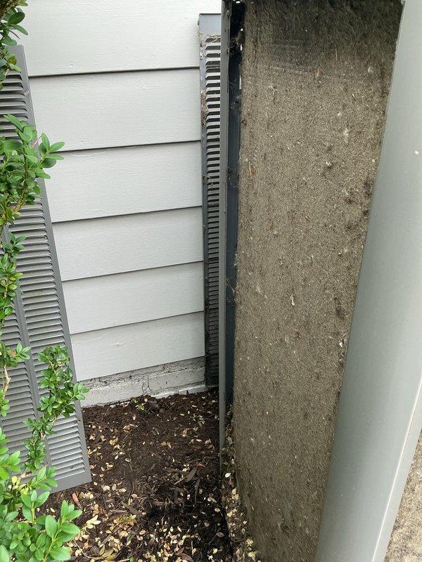 Returned to complete service on outdoor condensing unit that exhibited significant debris accumulation and deteriorated capacitor. Performed thorough coil wash to remove heavy buildup of dirt, organic matter, and debris that had collected along the lower coil sections and fins, which was restricting airflow and reducing system efficiency. Replaced failed capacitor to restore proper compressor and fan motor operation. Unit tested and confirmed operating within normal parameters upon completion.