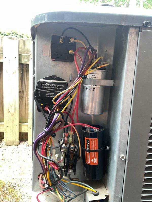 Completed comprehensive cooling maintenance on residential HVAC system, including both indoor furnace unit and outdoor condensing unit. Performed visual inspection of all accessible components, verified proper operation of CoreSense Diagnostics module, capacitor, compressor, and electrical connections. All equipment found operating within normal parameters with no immediate service needs identified.