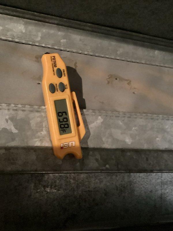 Completed routine cooling maintenance on residential heat pump system as part of ongoing service plan. Performed system diagnostics including temperature measurements showing supply air at 58.9°F, tested refrigerant pressures at service ports, and inspected outdoor condenser unit for proper operation. Customer declined optional electrical inspection at time of service.