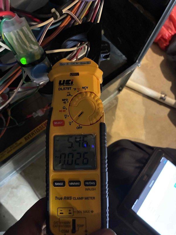 Completed scheduled preventive maintenance on residential cooling system. Performed comprehensive inspection of outdoor condensing unit, including examination of refrigerant line connections, service ports, insulated suction line, and condensate drainage system. Verified electrical amperage draw using clamp meter to ensure compressor and fan motor were operating within manufacturer specifications. All components found to be functioning properly with no immediate service needs identified. Unit left in good operating condition.