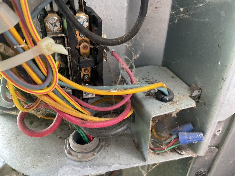 Completed comprehensive HVAC cooling maintenance and MVP service, including hot water tank maintenance. System inspection revealed supply air temperature reading of 53.6°F, indicating proper cooling operation. Documented electrical panel condition showing signs of corrosion on mounting plate and oxidation on ductwork components requiring future monitoring.
