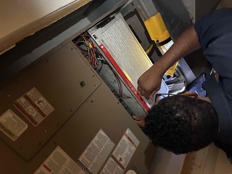 Performed scheduled cooling maintenance on residential HVAC system. Inspected and tested control board components including capacitors and relay module, verified all electrical connections and wiring terminals were secure. Accessed air handler unit, examined evaporator coil and filter assembly, confirmed proper airflow and system operation.