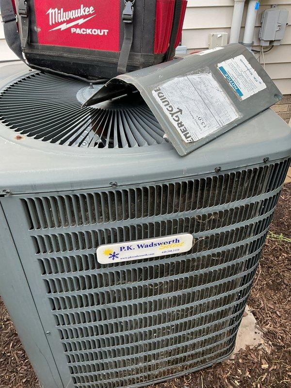 Completed scheduled cooling maintenance on residential HVAC system. Performed inspection of indoor air handler unit, verified air filter condition and proper fitment, and serviced outdoor Americool condenser unit including inspection of compressor, fan operation, and refrigerant lines. All components found operating within normal parameters with no deficiencies noted.