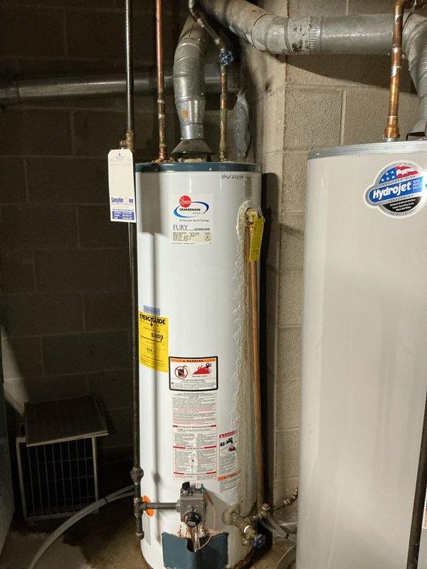 Responded to service call for Bradford White gas water heater experiencing pilot light failure following electrical outage. Upon arrival, confirmed unit was cycling off after approximately five minutes of operation. Diagnostic assessment revealed error code indicating insufficient gas supply pressure to the unit. Observed three-second flash code consistent with low gas input condition. Verified gas supply line connections and pressure to water heater, determining issue was related to incoming gas pressure requiring utility company intervention or gas line system evaluation. Documented findings and advised that unit would resume normal operation once adequate gas pressure is restored to the system.
