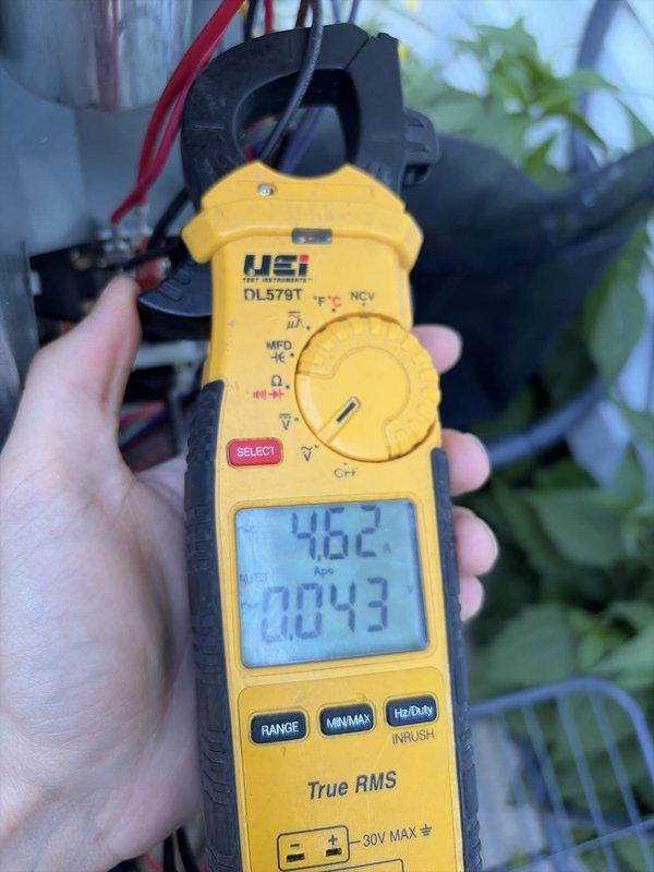 Completed comprehensive cooling system maintenance on 8-ton HVAC unit. Verified and documented 14x20x1 air filter dimensions, recorded system operating parameters including 46.2°F temperature reading and 20,943 BTU capacity measurements using calibrated digital instruments. All components inspected and system operating within normal specifications.