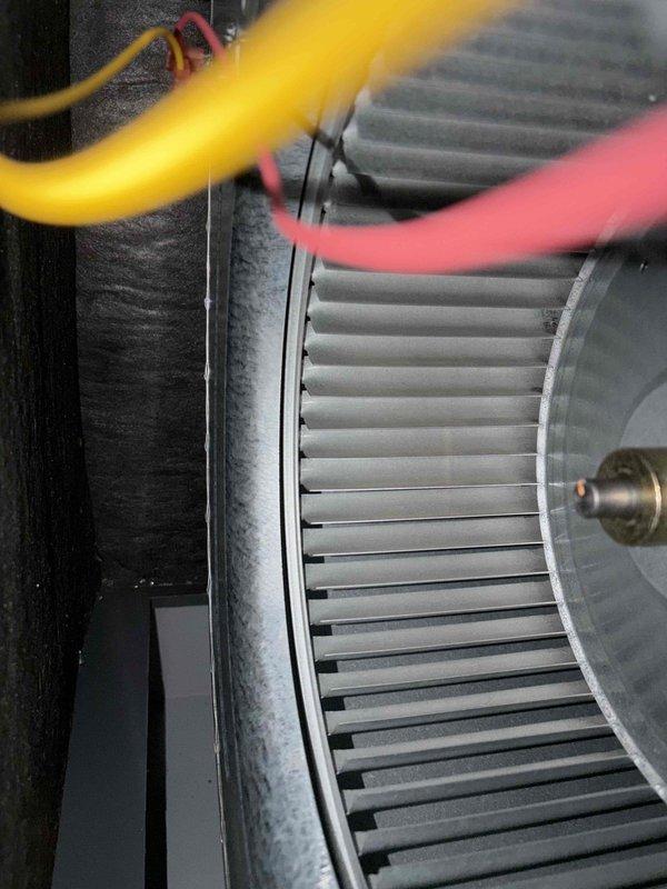 Completed comprehensive cooling system maintenance on residential HVAC unit. Performed full system inspection including blower wheel assembly, verified proper airflow through squirrel cage fan, checked electrical connections, and confirmed all components operating within manufacturer specifications. Customer requested quote for dehumidifier installation to be provided separately.