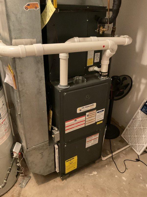 Completed scheduled preventive maintenance on two residential cooling systems. Performed comprehensive inspection of both HVAC units including air handler and furnace components. Checked refrigerant lines, verified proper drainage through condensate system, and inspected all PVC piping connections for leaks. Cleaned accessible components, verified electrical connections, and ensured proper airflow through the systems. Both units operating within normal parameters upon completion of maintenance service.