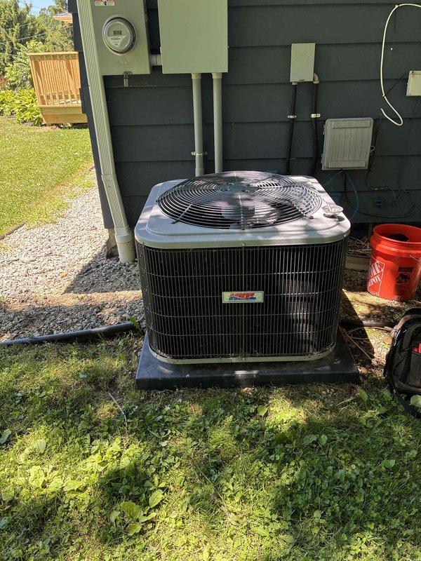 Completed cooling tune-up on residential Bryant air conditioning system. Performed electrical diagnostics using digital multimeter to verify proper voltage and amperage readings, conducted visual inspection of outdoor condenser unit, and confirmed all system components were operating within manufacturer specifications.