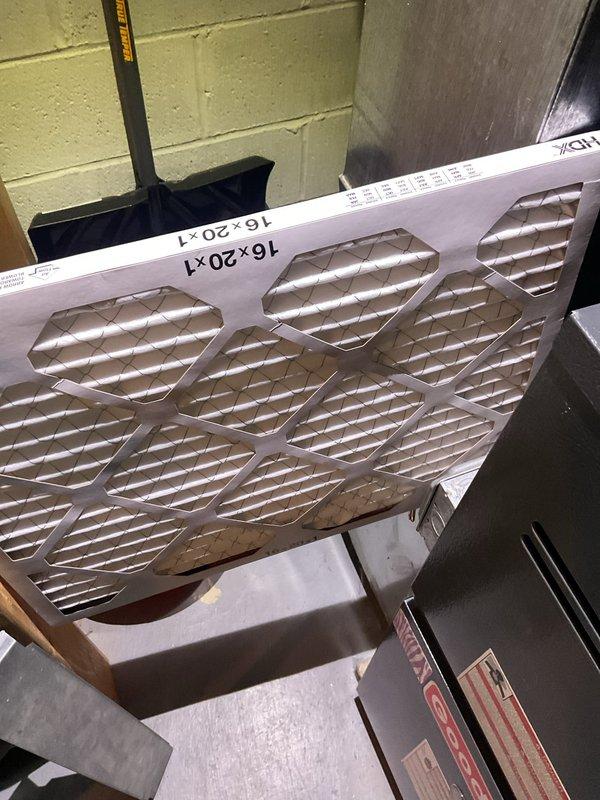 Completed scheduled cooling system maintenance visit. Inspected and replaced air filter (16x20x1) in mechanical room, verified proper airflow through ductwork, and measured supply air temperature at 46.5°F, confirming system is operating within normal parameters for cooling mode.