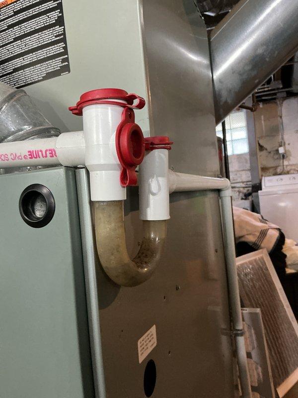 Completed scheduled preventive maintenance on residential cooling system. Performed comprehensive inspection of air handler unit, verifying electrical connections, control board operation, and proper wire terminations throughout the system. Inspected condensate drain assembly including trap and emergency shut-off valve, confirmed proper drainage flow and cleared trap of sediment buildup. Verified all mechanical and electrical components operating within normal parameters, system tested and left in full operational condition.