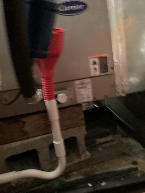 Completed preventive maintenance on two residential cooling systems as part of ongoing service agreement. Inspected indoor air handler with condensate drain system and verified proper drainage through flexible hose to PVC piping. Serviced both outdoor condenser units, checking refrigerant levels, cleaning coils, inspecting electrical connections, and confirming proper operation of all components. All systems operating within normal parameters upon completion.