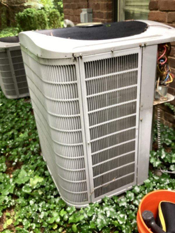 Completed preventive maintenance on two residential cooling systems as part of ongoing service agreement. Inspected indoor air handler with condensate drain system and verified proper drainage through flexible hose to PVC piping. Serviced both outdoor condenser units, checking refrigerant levels, cleaning coils, inspecting electrical connections, and confirming proper operation of all components. All systems operating within normal parameters upon completion.