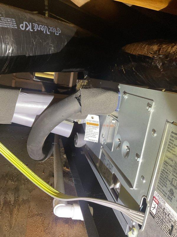 Completed comprehensive tune-up service on Daikin ductless mini-split system, including outdoor condenser unit and indoor air handler located in attic space. Performed standard maintenance procedures, inspected all components for proper operation, and discussed membership plan options with customer upon completion.
