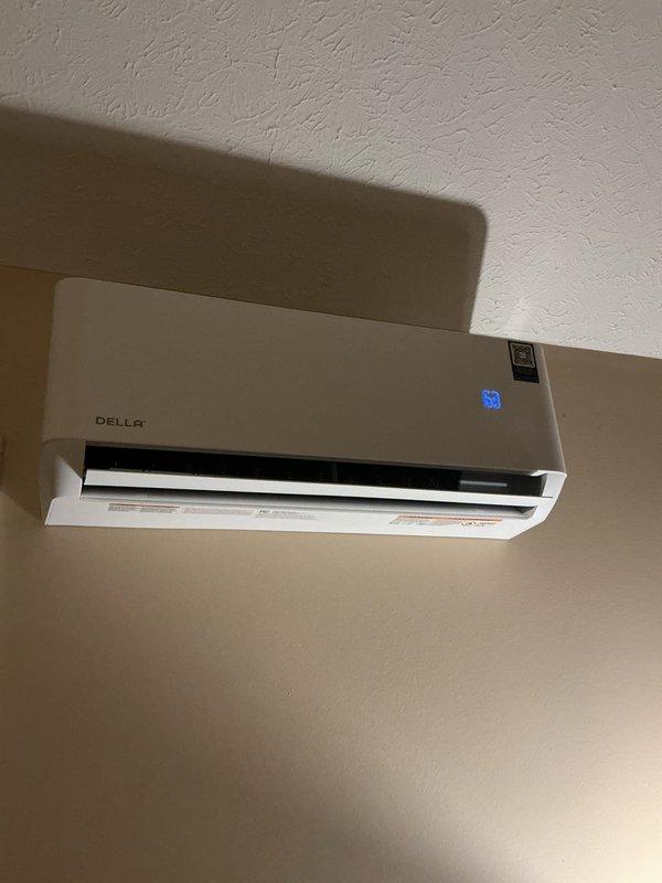 Responded to no cooling complaint on DELLA ductless mini-split system. Upon arrival, performed diagnostic evaluation of both indoor wall-mounted air handler and outdoor condensing unit. Inspected system components, verified proper operation, and restored cooling functionality to the unit.