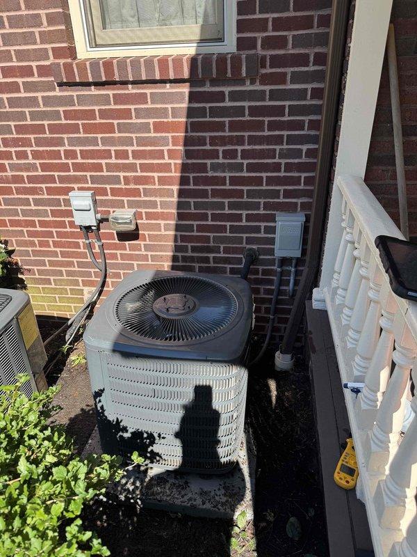 Completed preventive maintenance service on two residential cooling systems. Performed comprehensive inspection of outdoor condenser units, including visual assessment of coil condition, electrical connections, and proper mounting. Verified operational status of both systems and checked refrigerant levels. Replaced dirty air filter with new filter to restore proper airflow and system efficiency. All equipment found to be in good working order with no immediate service needs identified.
