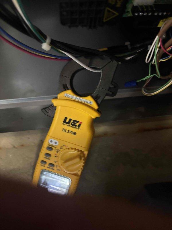 Completed seasonal preventative maintenance on a one-year-old residential air conditioning system with no reported issues. Performed comprehensive system inspection including electrical testing with digital multimeter to verify proper voltage and amperage readings at all components. Measured and inspected air filter for proper sizing and condition, documenting dimensions to ensure correct replacement specifications for future service intervals.