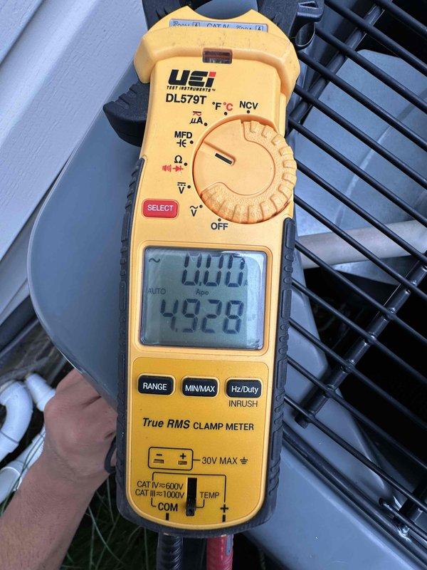 Completed scheduled preventive maintenance on residential cooling system. Performed comprehensive system inspection including electrical measurements with clamp meter, recording amp draw and system diagnostics. Measured supply air temperature at 53.1°F, confirming proper cooling operation. Inspected all accessible components, verified system performance within manufacturer specifications, and documented conditions with photographic evidence. Unit operating normally with no deficiencies noted at time of service.