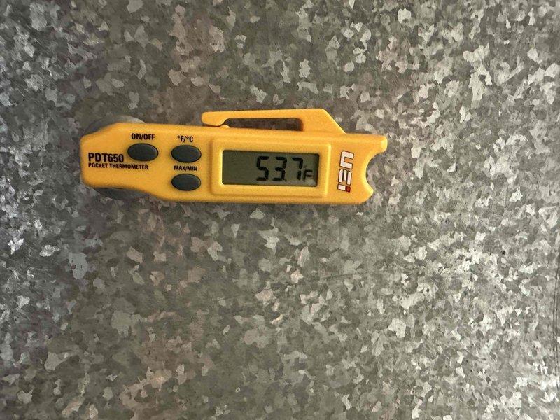 Completed scheduled preventive maintenance on residential cooling system. Performed comprehensive system inspection including electrical measurements with clamp meter, recording amp draw and system diagnostics. Measured supply air temperature at 53.1°F, confirming proper cooling operation. Inspected all accessible components, verified system performance within manufacturer specifications, and documented conditions with photographic evidence. Unit operating normally with no deficiencies noted at time of service.