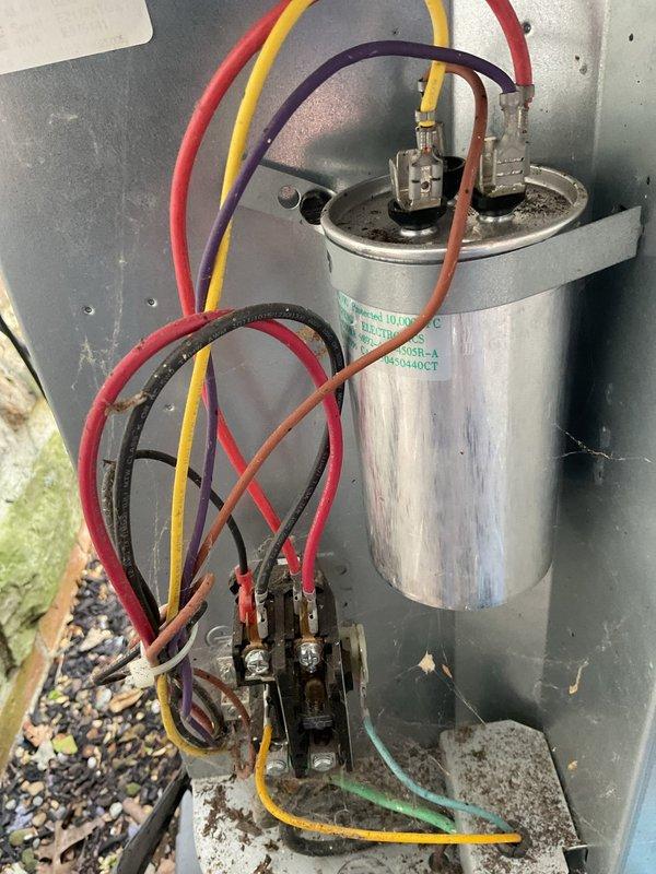 Completed comprehensive four-system cooling tune-up service on residential HVAC equipment. Performed standard maintenance procedures including inspection of furnace unit, ductwork, condensate drainage system, and outdoor condenser components. Verified proper operation of electrical components including capacitor and contactor, inspected all wire connections, and documented system condition with photographic evidence for service records.