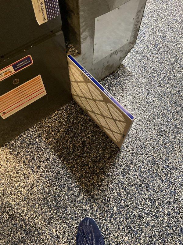 Completed scheduled preventive maintenance on residential HVAC cooling system. Inspected air handler unit, replaced air filters, checked ductwork connections, and verified proper operation of furnace and associated components. All equipment found to be functioning within normal parameters with no issues identified during inspection.