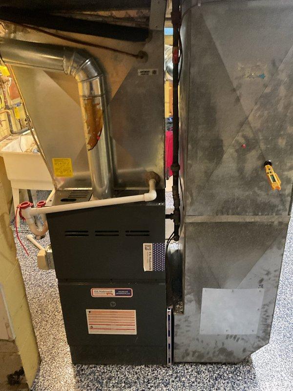 Completed scheduled preventive maintenance on residential HVAC cooling system. Inspected air handler unit, replaced air filters, checked ductwork connections, and verified proper operation of furnace and associated components. All equipment found to be functioning within normal parameters with no issues identified during inspection.