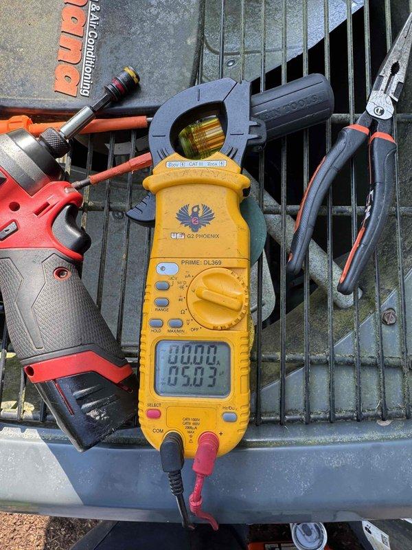 Completed scheduled preventive maintenance on residential cooling system as part of ongoing service agreement. Performed comprehensive inspection of control board and electrical connections, verified proper operation of all circuits and safety controls, and conducted diagnostic testing using digital multimeter and clamp-on ammeter to ensure system performance met manufacturer specifications.