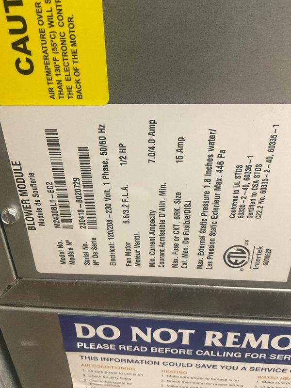 Completed scheduled cooling maintenance on Unico high-velocity HVAC system. Performed comprehensive inspection of blower module, verified proper operation of 1/2 HP motor, checked electrical connections at 120/208-230V specifications, inspected refrigerant lines and insulation integrity, and confirmed all safety labels and manufacturer specifications were clearly visible and equipment was operating within normal parameters.