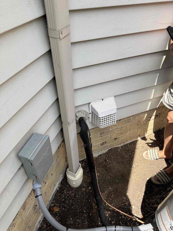 Responded to customer concern regarding potential pest entry point related to recent HVAC installation. Performed thorough inspection of exterior penetrations, including conduit entries, ventilation covers, and foundation openings where equipment lines enter the structure. Inspected interior basement mechanical room, examining all ductwork connections, equipment mounting areas, and wall penetrations for proper sealing. Verified all installation penetrations were adequately sealed and documented conditions with photographs for customer records.