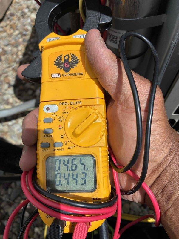Completed comprehensive cooling season tune-up on HVAC system. Performed electrical diagnostics using digital multimeter to verify proper voltage readings at control board and tested system components for optimal performance. All measurements within manufacturer specifications and system operating efficiently.