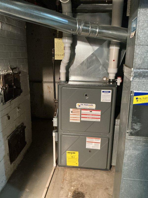 Completed preventive maintenance on two residential cooling systems as part of ongoing service plan. Performed comprehensive inspection of furnace and air handling equipment, verified operational parameters, and documented system readings with digital instrumentation showing 638°F at measurement point. All equipment found operating within normal specifications with no deficiencies requiring immediate attention.
