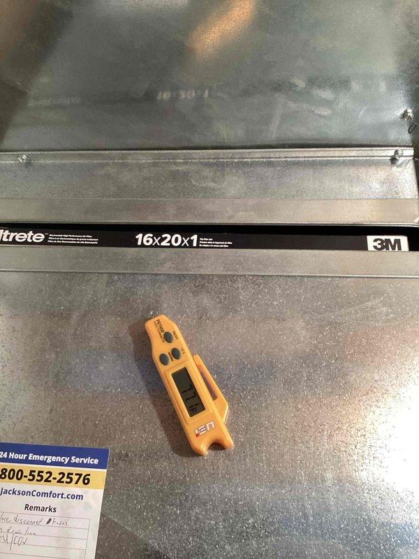 Responded to customer complaint of squeaking noise from outdoor condensing unit. Upon arrival, performed diagnostic inspection and found unit operational but noted significant debris accumulation inside cabinet and dirty air filter (16x20x1) at indoor air handler. Inspected all mechanical components including compressor, condenser fan motor, and fan blade assembly for source of noise complaint. Verified capacitor operation and electrical connections at contactor. Previous service history indicated unit had been extensively disassembled for minor issue. Completed visual inspection of all accessible components, documented unit condition with photos showing interior cabinet condition and filter specifications. Unit running at time of inspection with no immediate squeaking noise detected during service call.